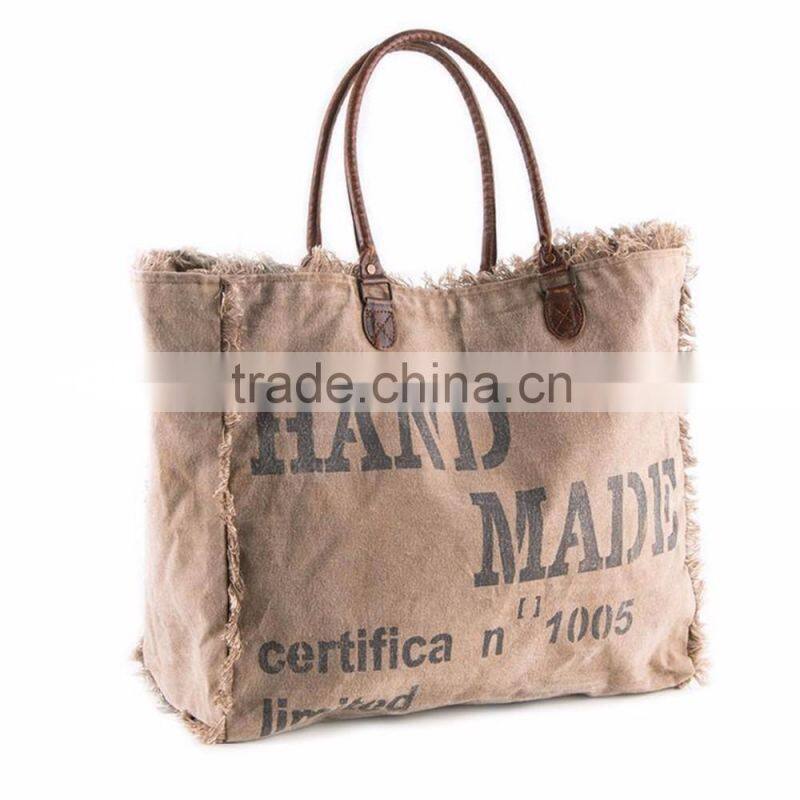 Wholesale Boutique Easter Basket Monogrammable Vintage Burlap Tote