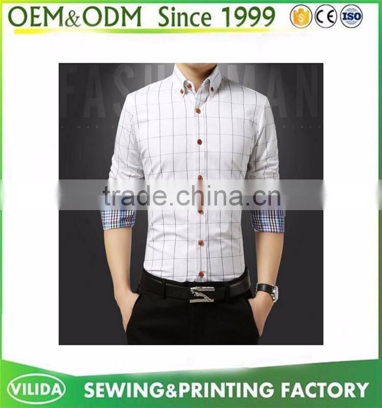 Guangzhou Factory Latest Men Plaid Casual Shirts Of Pictures