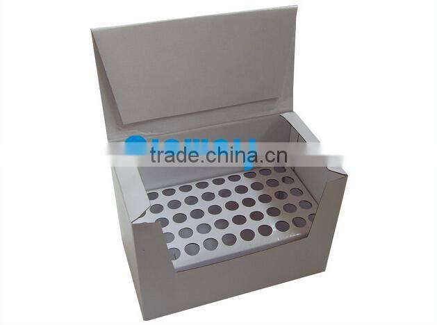 white rigid cardboard paper tube display box with hook/ hole holder