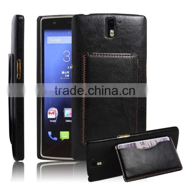 Leather Stand Wallet Case with Belt Clip for Oneplus One