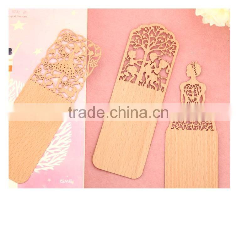 2016 New Promotional Gift Creative Stationery Hollow Out Ultra-thin Wooden Bookmark
