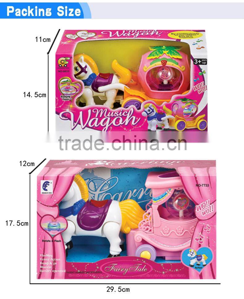 Plastic promotion item electric music carriage toys for sales