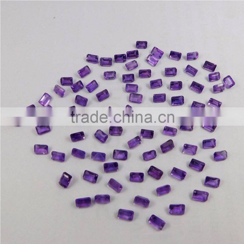 NATURAL AMETHYST CUT FACETED GOOD COLOR & QUALITY 4X6 MM OCTAGON LOT