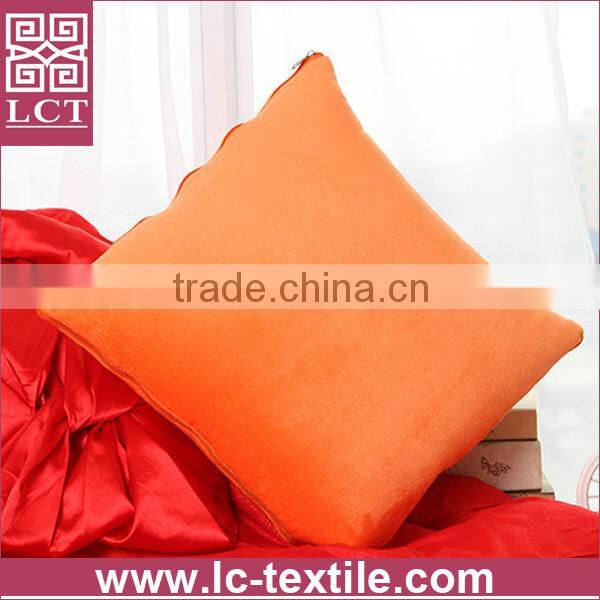 supply 2 in 1 foldable blanket Specially designed orange color cozy pillow with custom embroidery(LCTP0120)