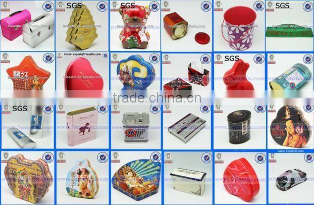 Colorful Christmas Gift Metal Tin Box Lunch Tin Box With Handle For Children Gift