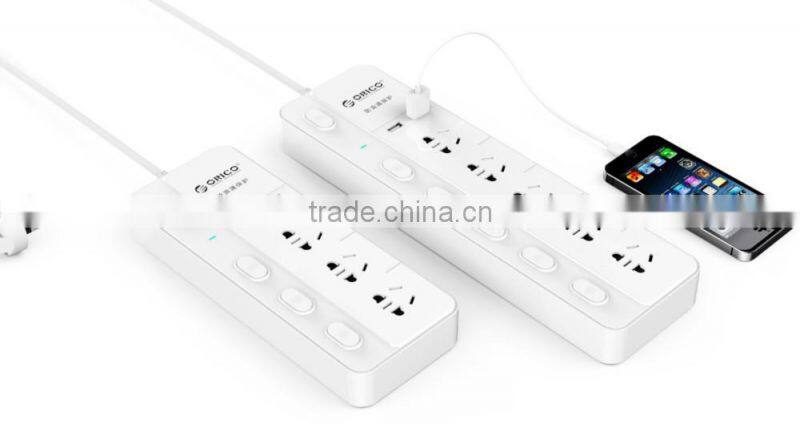 High power durable white USB charging travel power strip with 4 USB sockets