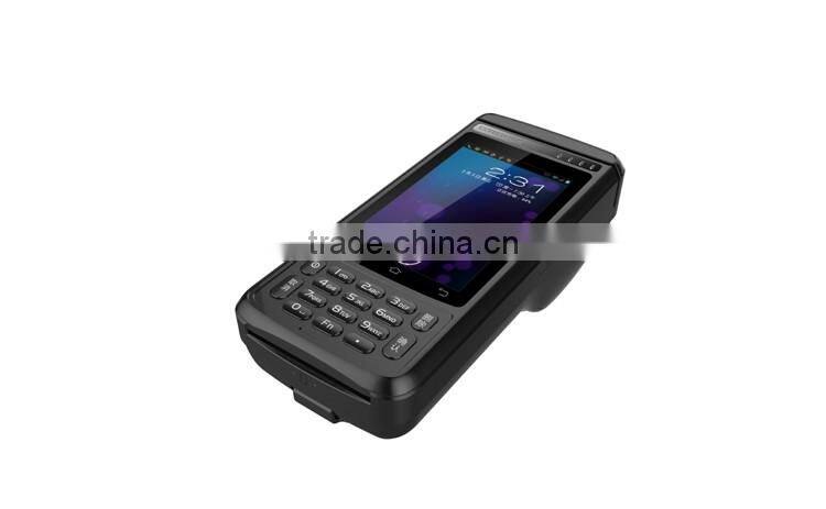 Newest 4G LTE 4" Quad core handheld touch screen pos system with thermal receipt printer