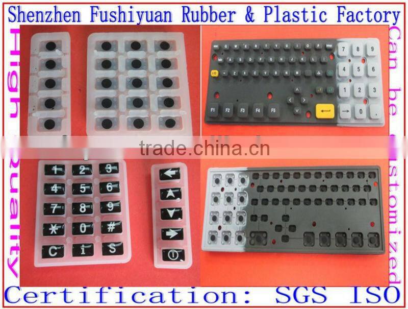 India silicone keypads with conductive carbon pills spray laser back-lighted button silicone silicone silkscreen buttons