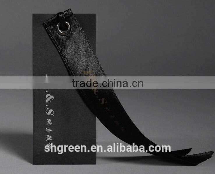 Classic spot UV swing tag with embossed logo for dolls