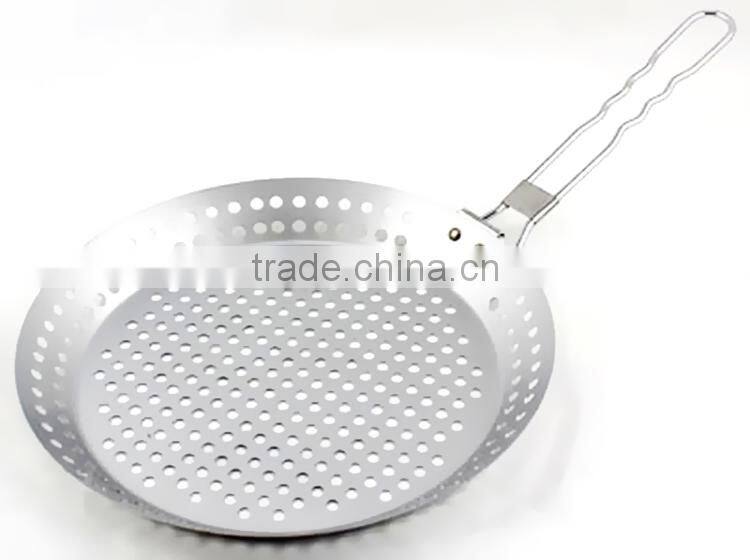 High Quality Stainless Steel Handle Pizza Pan BBQ Pan BT-BBQ107