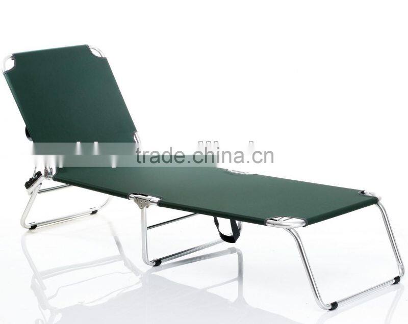 Beach sun lounger with 600D fabric and adjustable backrest