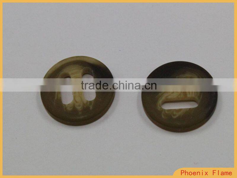 Fashion cream and brown color mixed button with fancy 2 hole for coat PH-GH304