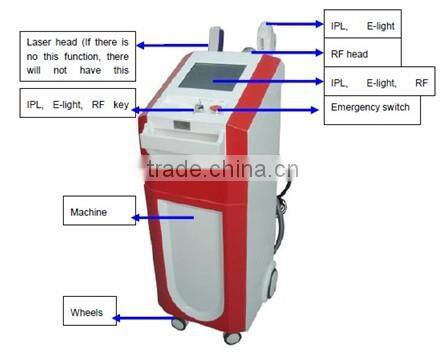 hot sales new generation Elight+RF+ND YAG LASER in one for hair treatment and skin care