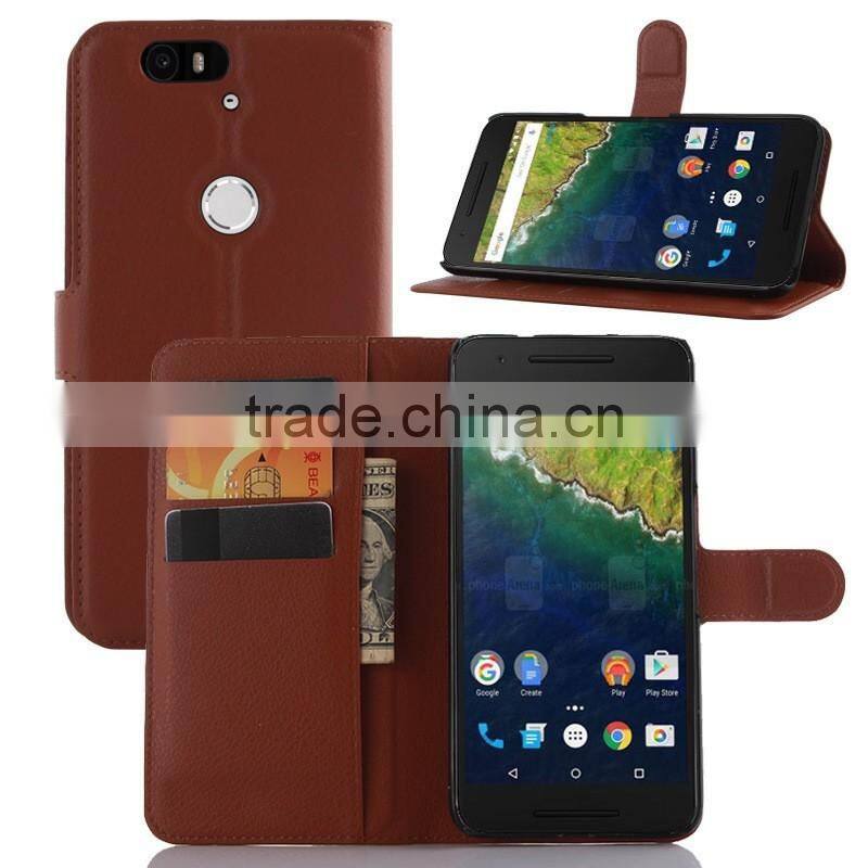 Quality COW SKIN TEXTURE Soft Wallet Stand PU Leather Case For HUAWEI NEXUS 6P angler FLIP LEATHER CASE
