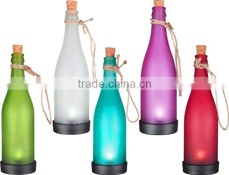 Small solar bottle lanterns , rope &glass design lights