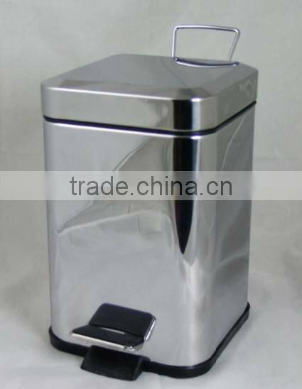 stainless steel rectangular foot pedal waste bin 3L/6L/12L