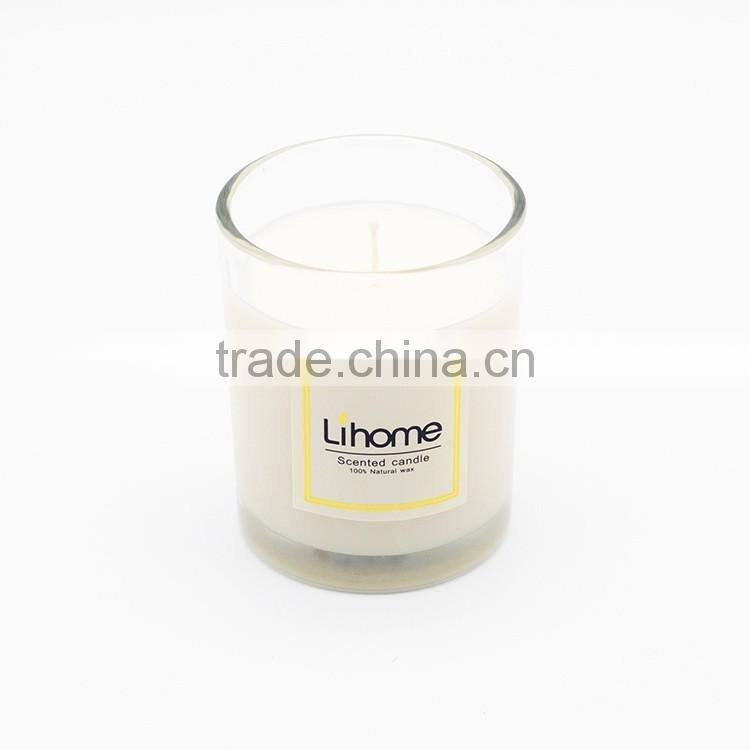 customized 100% natural soy wax candle in glass jar , scented candle,natural essence from france