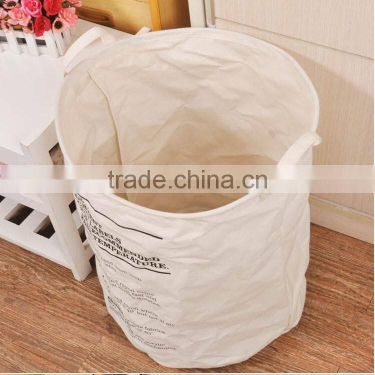 Promotion gift Foldable Cotton canvas Linen fabric kids children baby clothing toy storage basket