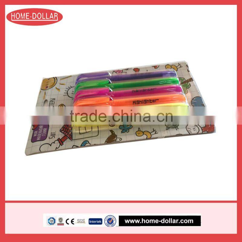 5 color permanent marker pens with blister card packing