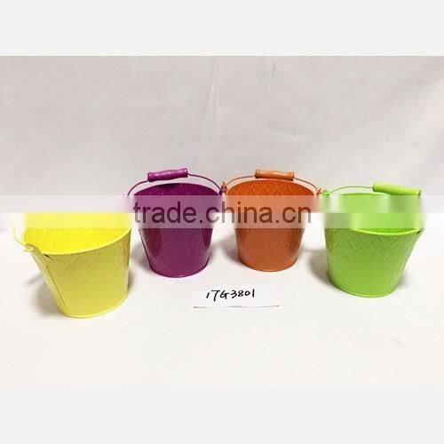 China manufacturer custom different sizes half round container garden pot for flower made from zinc metal iron