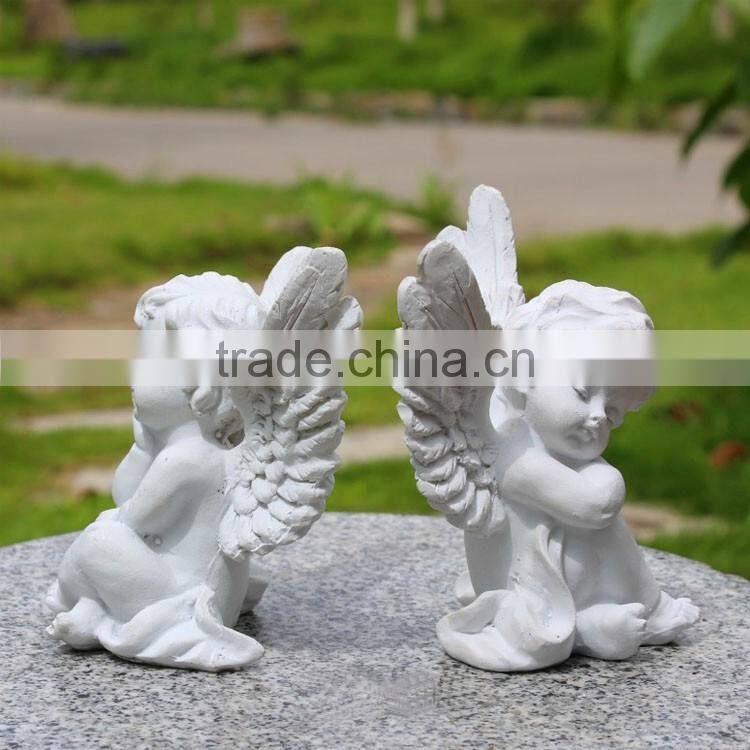 Hot Sale resin white small cute cupid angel statue
