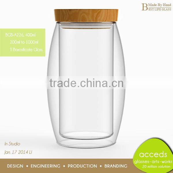 Colorful Borosilicate Handmade Glass Candy Jar with Lid