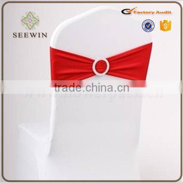 2016 Wholesale Spandex Chair Cover Bands With Round Buckle Spandex Chair Sash for wedding