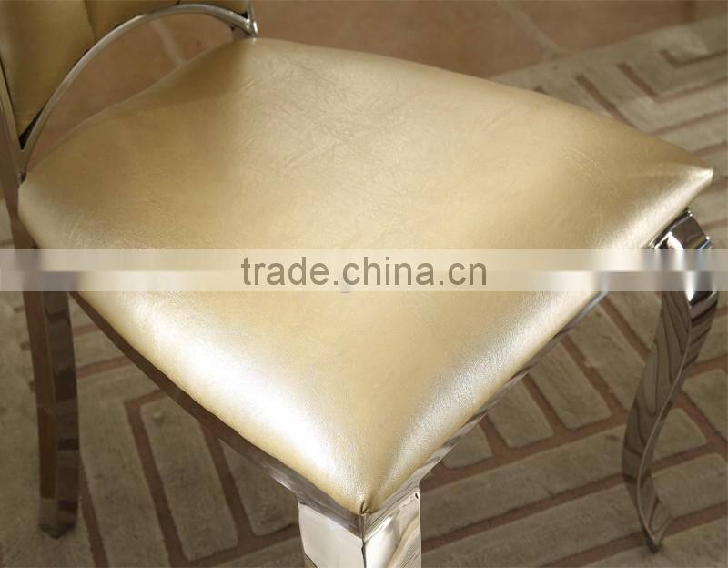 Metal frame lounge used leather dining chair