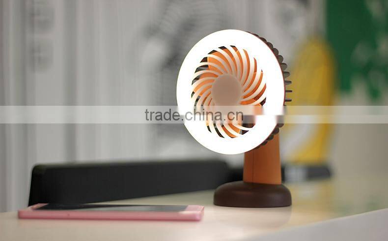 Pocket LED Light Fan Personal Table Light Fan with Built-in battery