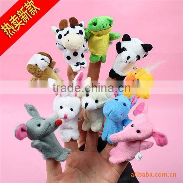 Plush animal puppets,Cartoon Animal Finger Puppet