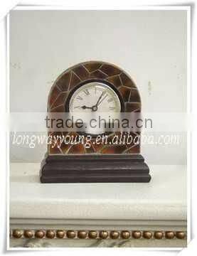 Popular mosaic 7-inch home decoration polyresin desktop clock