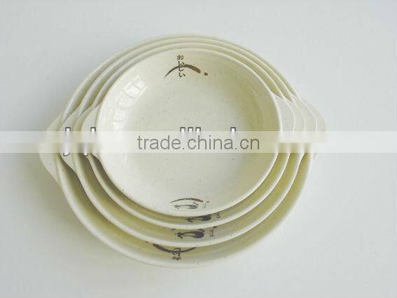 100% kids melamine pizza plate with handle WITH SGS CERTIFICATE AND LOW PRICE