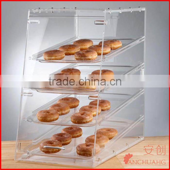 Two Tier Acrylic Display Case with Front Drawers bakery display case