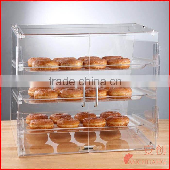 Two Tier Acrylic Display Case with Front Drawers bakery display case