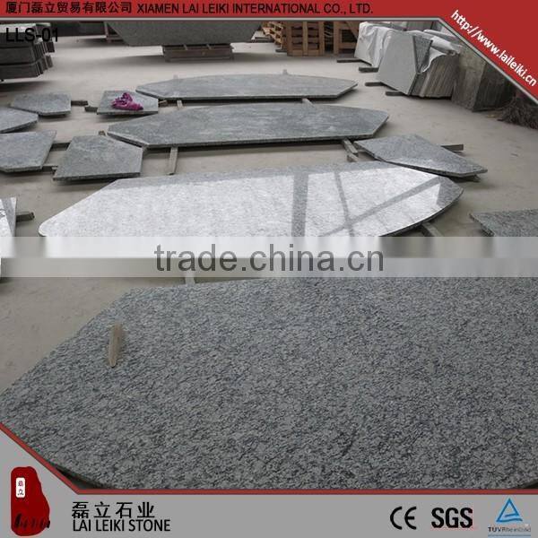 Spary White precut Various shape white polished granite kitchen countertop