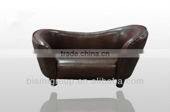 Bright brown colour sofa pet bed, smooth leather pet bed (BF07-80056)