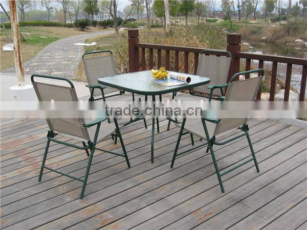 Garden Patio Set Aluminum Square Dining Table And Folding Chair