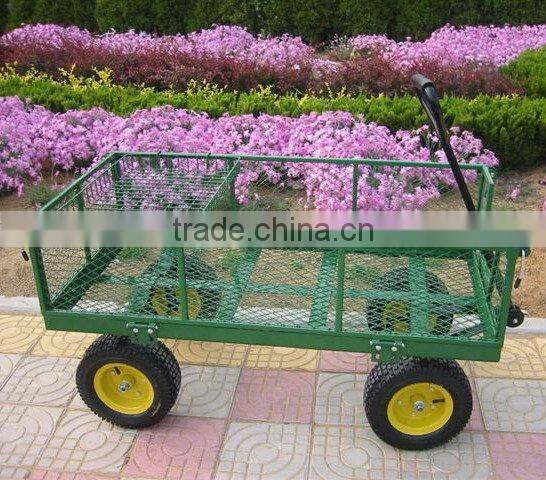 yellow color heavy duty steel garden cart