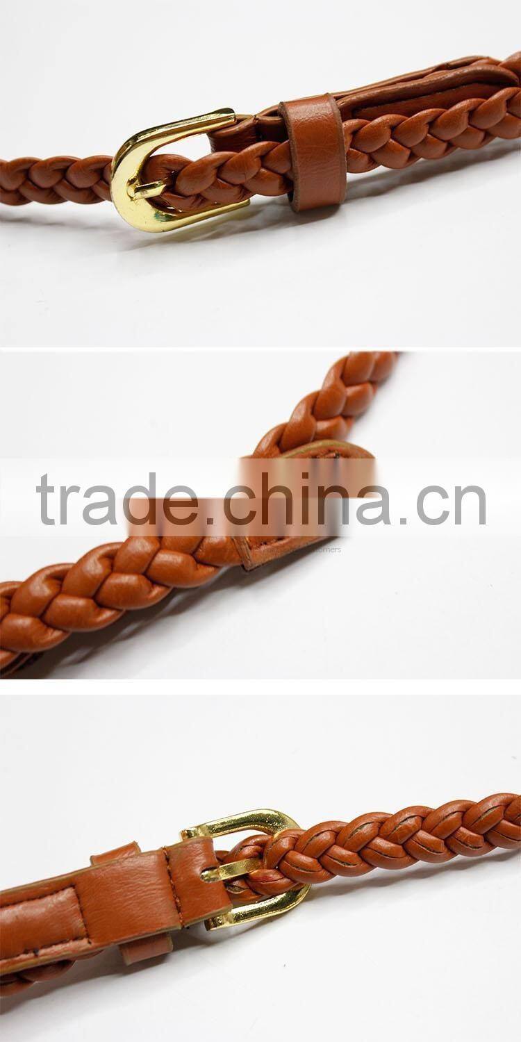 SO0829 Unique Brown Braided Waistband Belt Strap for Women Girls