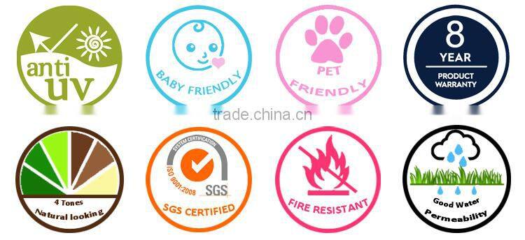 25mm PE artificial playground turf/grass with certificate