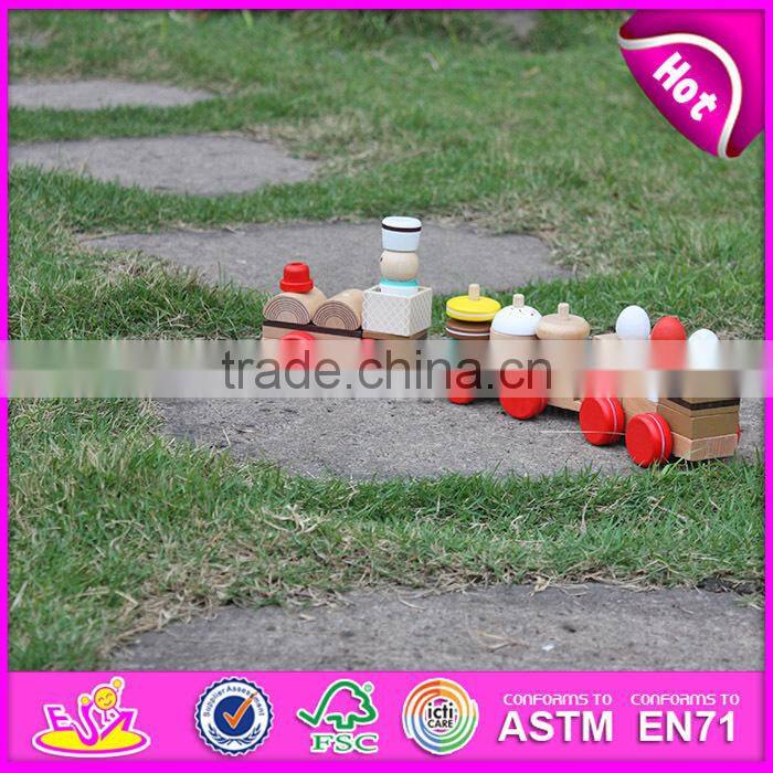 2015 Kids Toys Educational Pull Cart Wooden Block Toy,Wooden Colorful Block Pull Toy,Small pull line block toys for sale W05B089