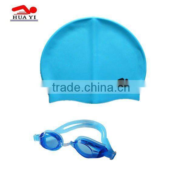 New design silicone custom leader swimming caps and glasses