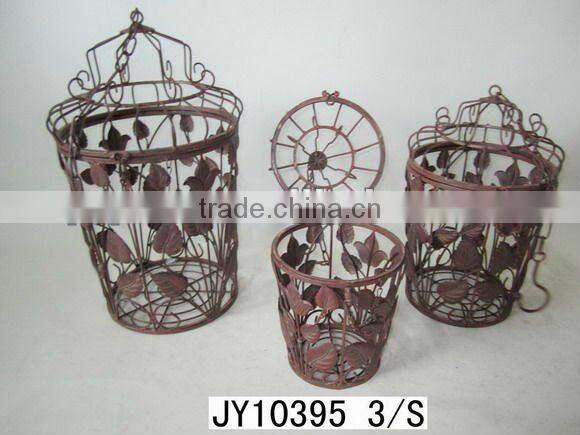 Metal cage planter with lock