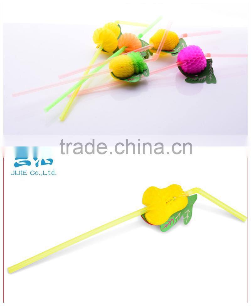 3D Fruit Drinking Plastic Straw 50pcs in a box Birthday Party Bar Cocktail Decoration Christmas