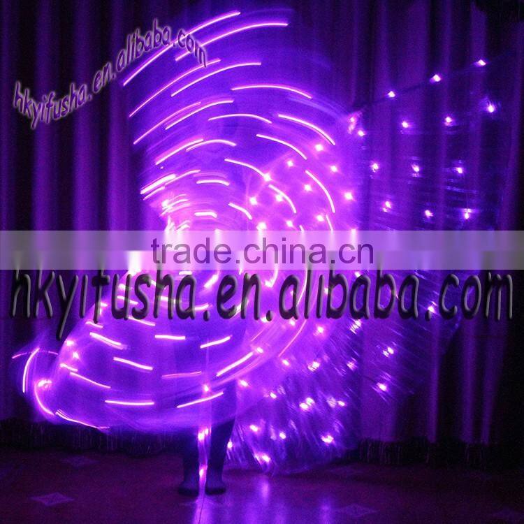 Yifusha solid colors belly dancing open LED wings