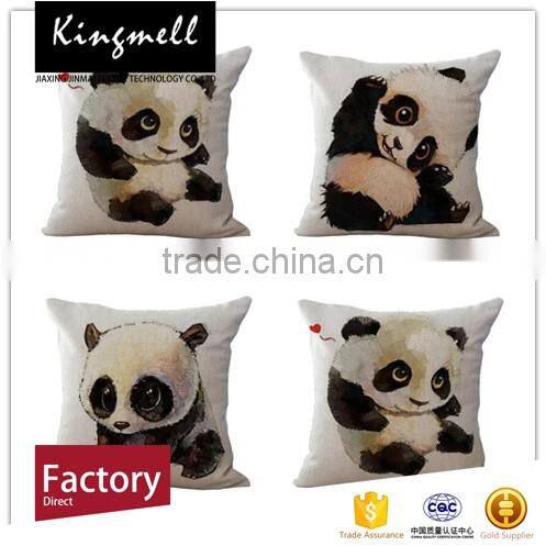 2017 Digital Printed Silk Cushion with Panda Picture