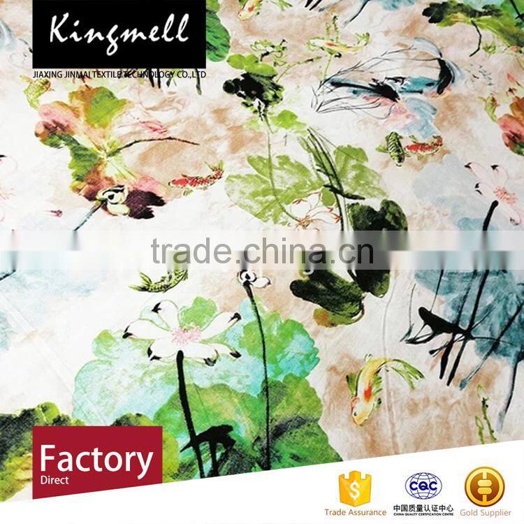 Custom 2017 wholesale digital printed rayon fabric cloth material fabric