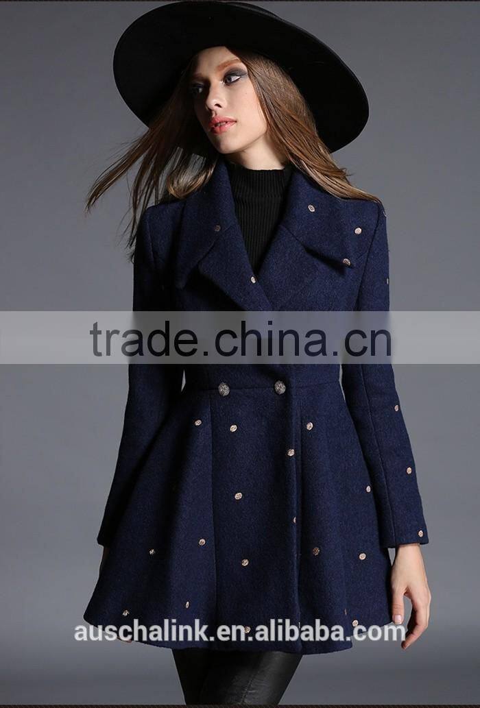 new arrival women chic fashion long cashmere coat OEM service