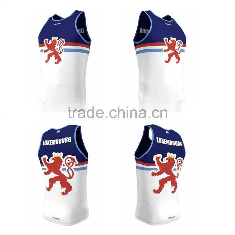 Custom gym tank top of running team no sleeve cool sports singlet/vest for men