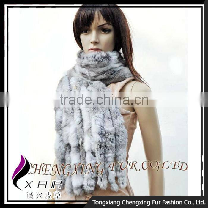 CX-B-10F 2016 New Style Super Quality Real Rabbit Fur Shawl Scarf